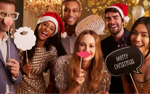 Photo booth at a company holiday party
