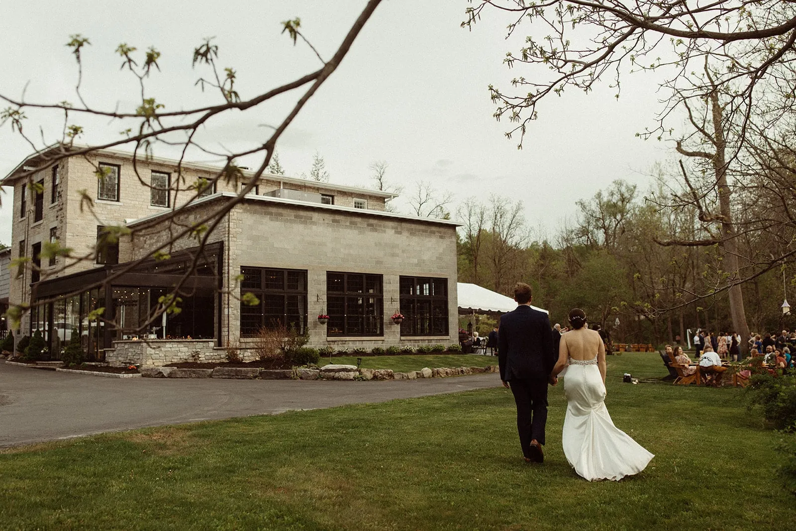 Anna and Patrick celebrating at their May wedding at The Sinclair of Skaneateles