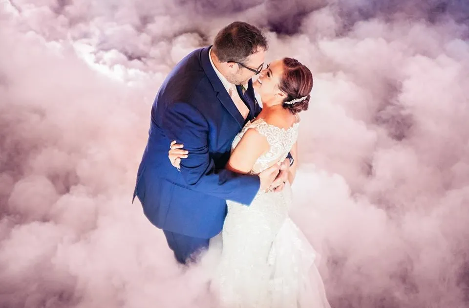 Special effects at a wedding celebration