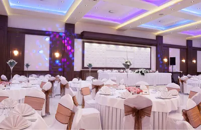 Event lighting setup at a wedding reception