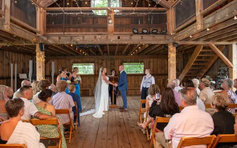 Cynthia and Chris at their rustic wedding at Gratitude & Grace