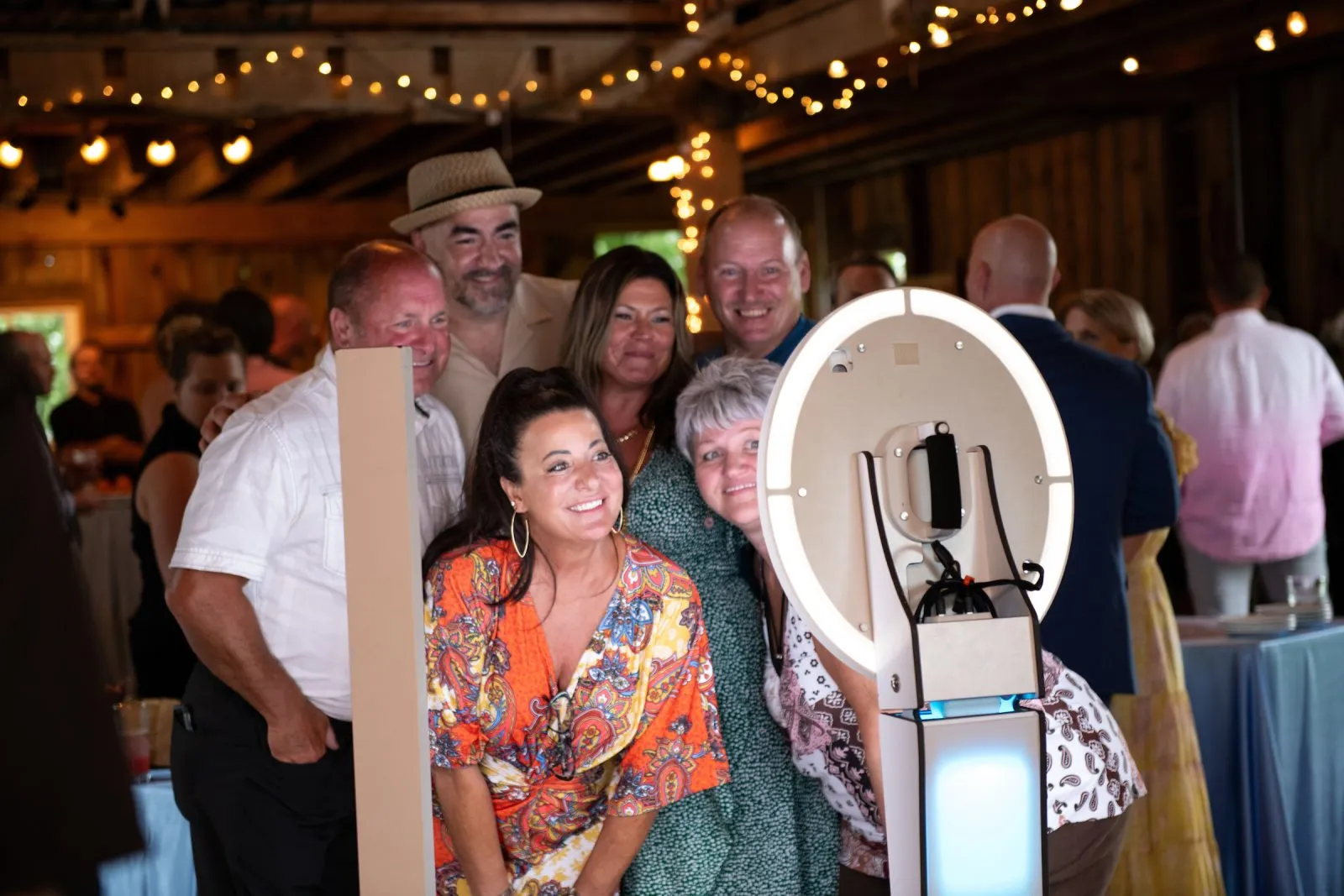 Guests at Cynthia and Chris’s rustic wedding reception at Gratitude and Grace