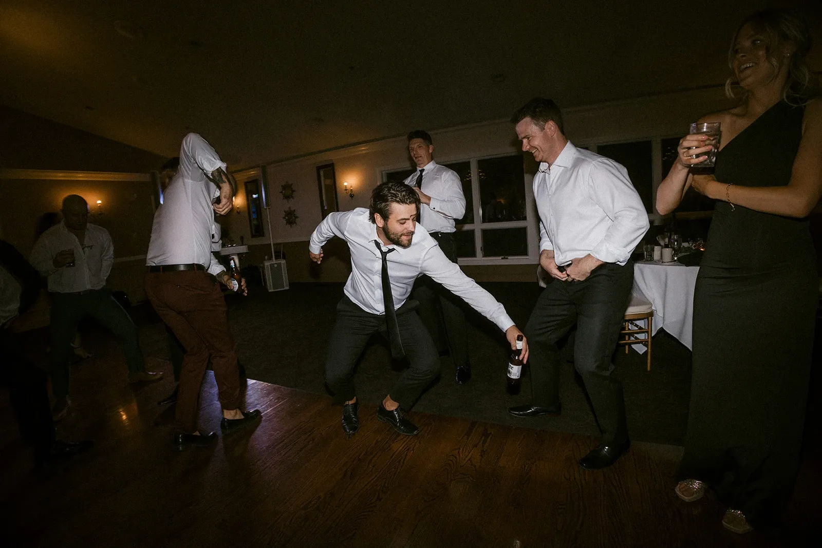 Emma and Steve dancing at their Traditions at the Links wedding reception