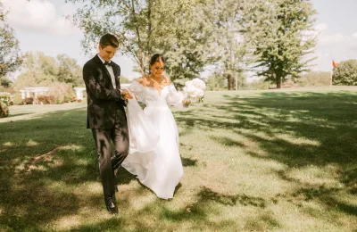 Emma and Steve at their golf course wedding at Traditions at the Links