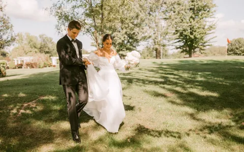 Emma and Steve at their golf course wedding at Traditions at the Links