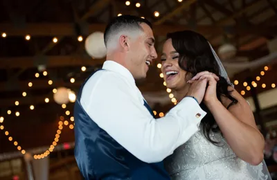 Couple sharing their first dance at a wedding