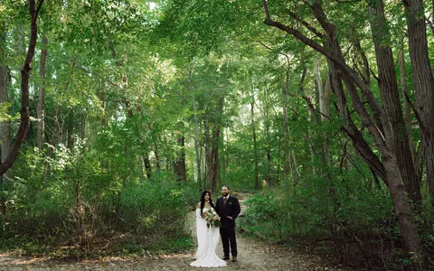 Kaelyn and Andrew at their wedding at The Kester Homestead