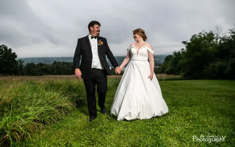 Kaitlyn and Michael at their wedding at Seneca Lake Brewing
