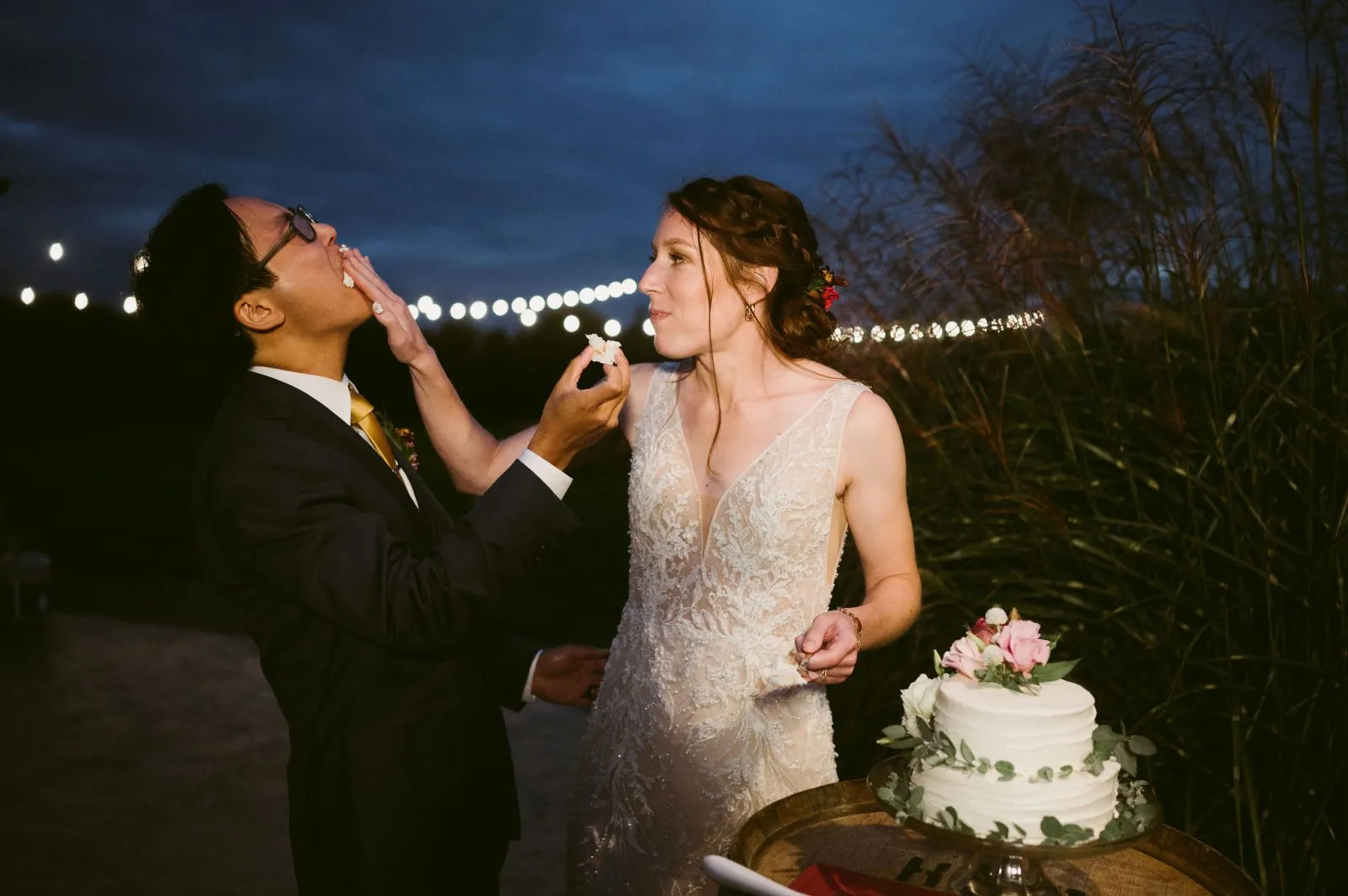 Kristin and James at their wedding at Treleaven Winery in King Ferry, NY