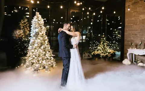 Gia and Chris at their winter wedding at The Sinclair of Skaneateles