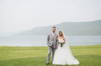 Melissa and Jeremy at their wedding at The Otesaga Resort