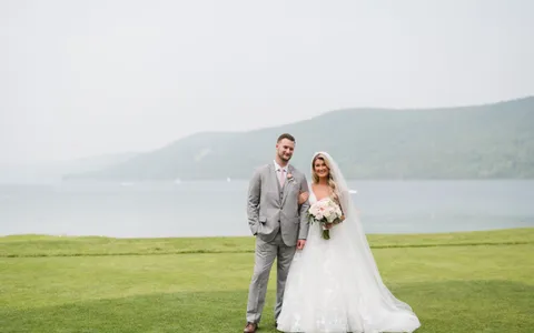 Melissa and Jeremy at their wedding at The Otesaga Resort