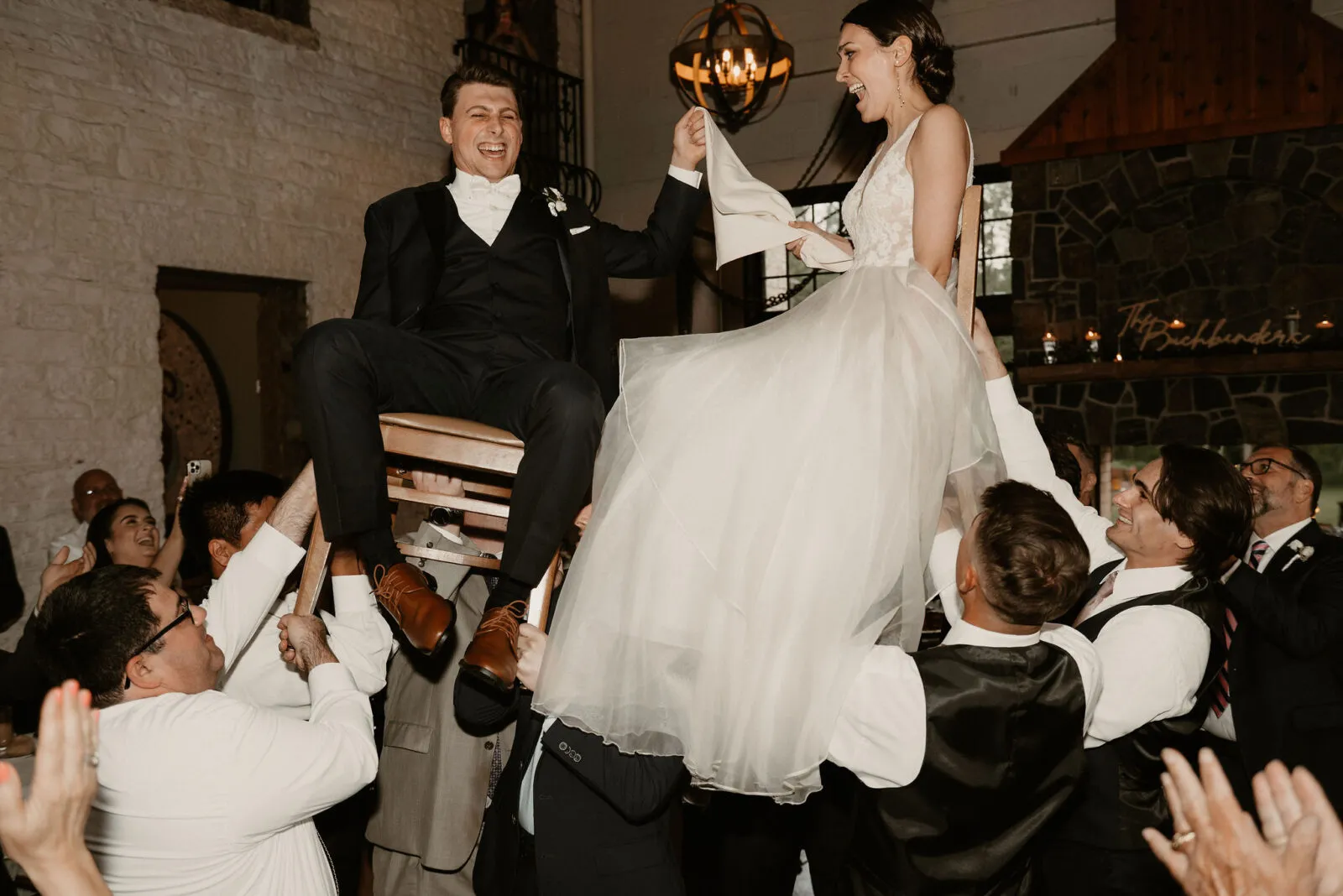 Gabrielle and Justin and guests dancing at their Sinclair of Skaneateles wedding