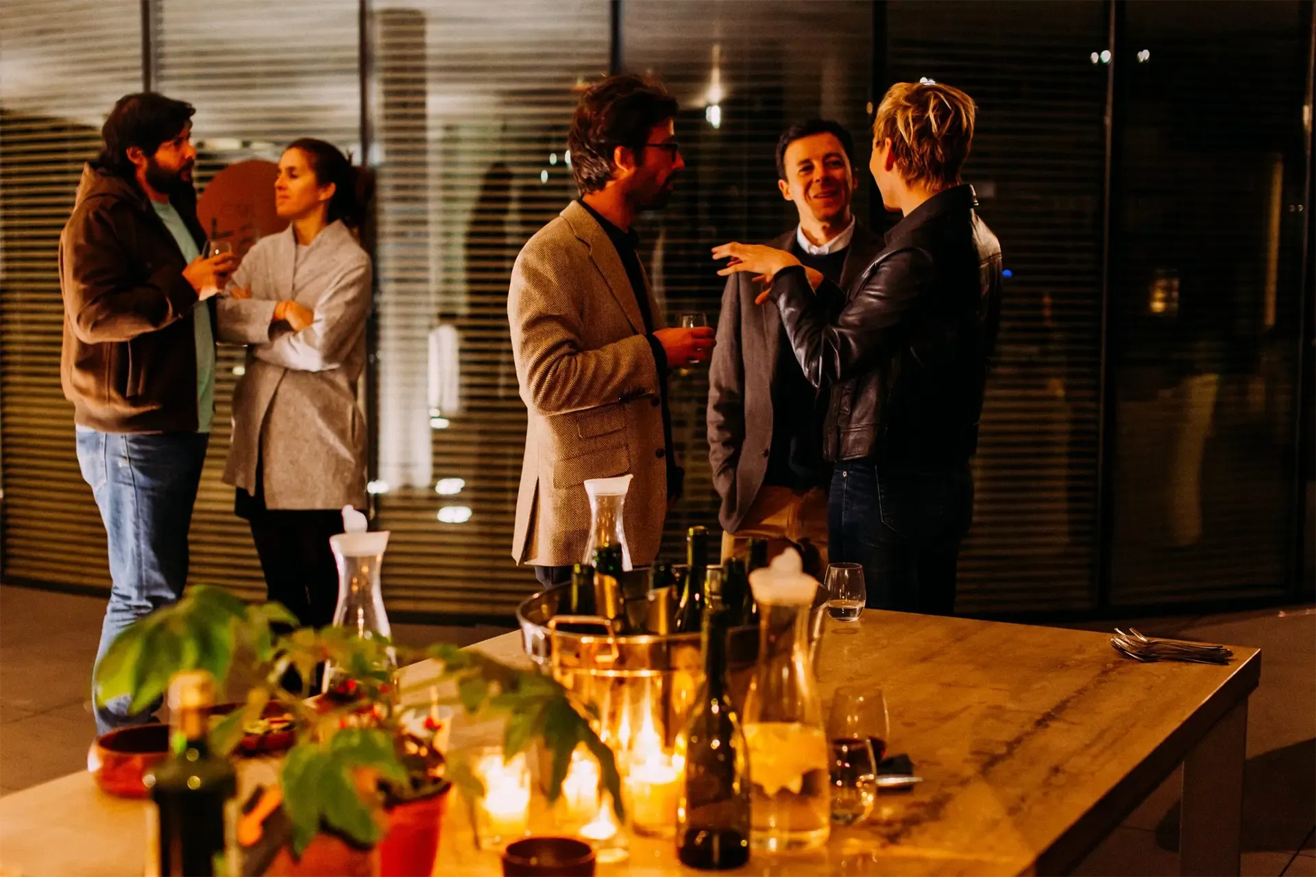 corporate event with custom lighting effects