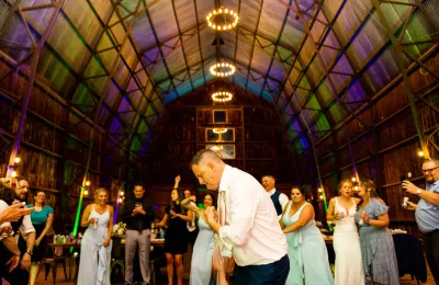 Dance floor lighting at an event