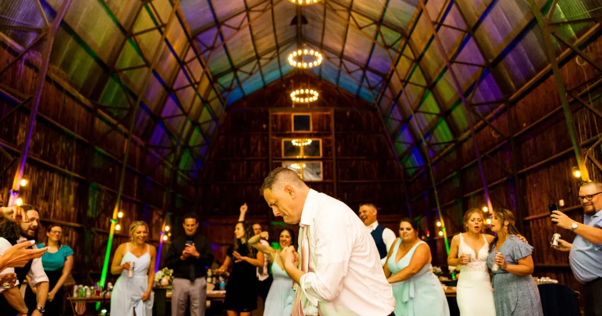 Dance floor lighting at an event