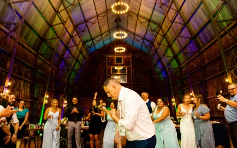 Dance floor lighting at an event