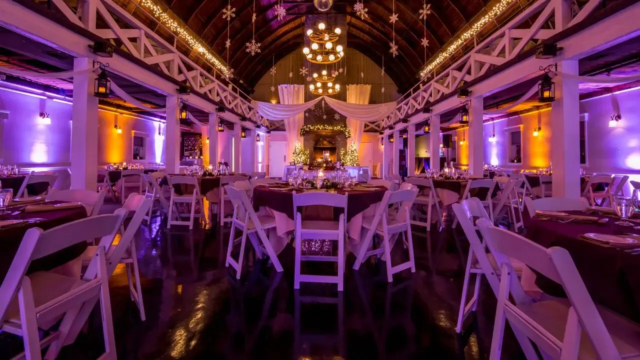 full room lighting at wedding venue