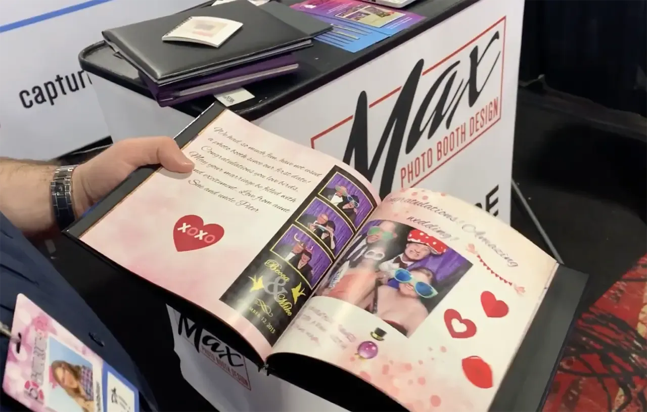 hardcover scrapbook at a wedding celebration