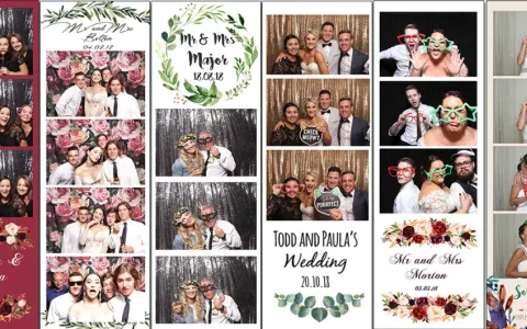 Custom photo booth strips from an event