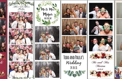 Custom photo booth strips from an event