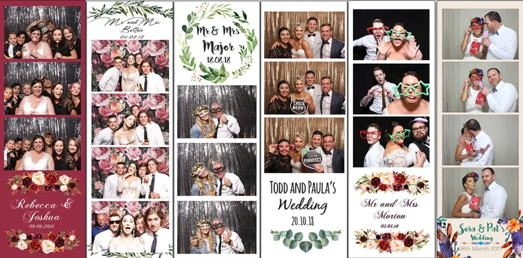 Custom photo booth strips from an event