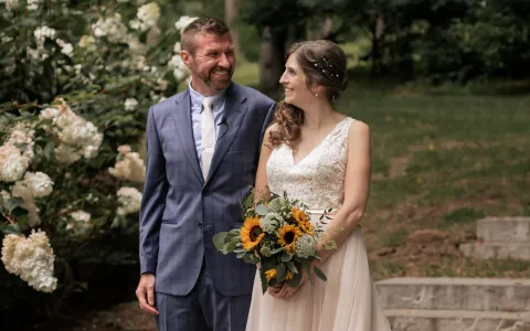 Jessica and Jeff at their wedding at Springside Inn