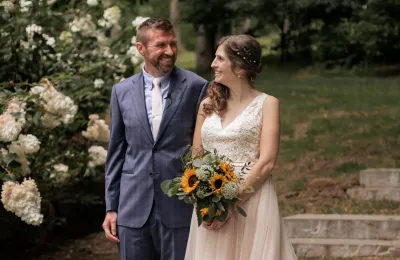 Jessica and Jeff at their wedding at Springside Inn