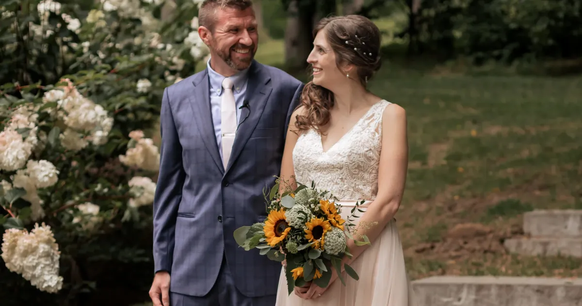 Jessica and Jeff at their wedding at Springside Inn