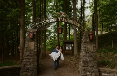 Sydney and Brady at their wedding at the Inn at Taughannock Falls