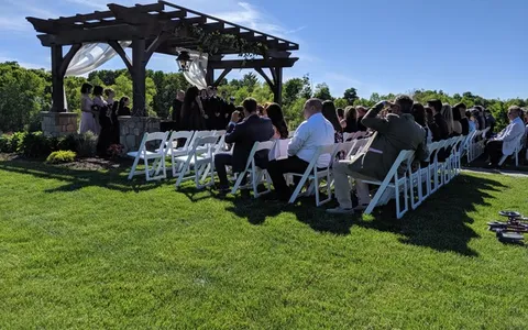 Marisa and Brandon at their wedding at Owera Vineyards