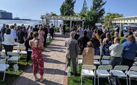 Tiffany and Matt at their wedding at Alexandria's in Oswego