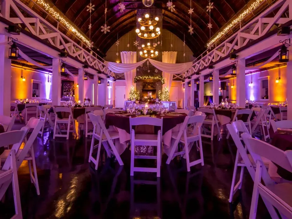 wedding venue with full room lighting